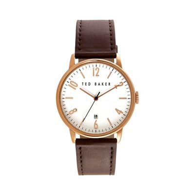 Men's rose gold plated strap watch te10030651